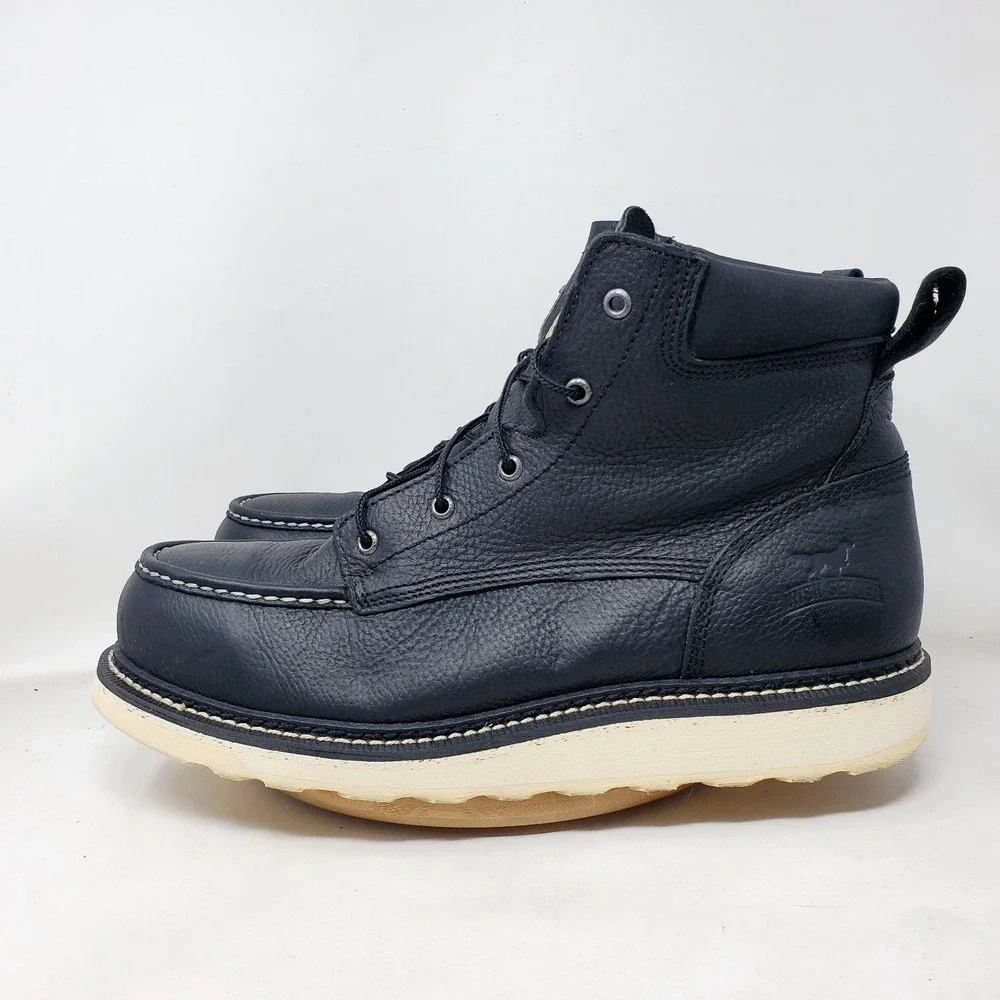 Irish Setter by Red Wing Ashby Boots Mens 14 D Black Wedge Safety Toe Moc Shoes - Picture 6 of 12